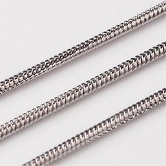 Ланцюг змія нержавіюча сталь, товщина ланцюга 1 мм,  металевий, бижутерний, декоративний, на метраж, колір платина