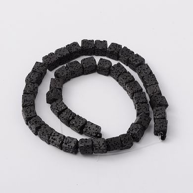 Лава бусины сторона 8 мм, натуральные камни, поштучно, черная