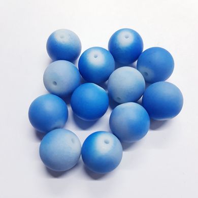 Бусины акрил 16 мм, поштучно, эффект резины, синий