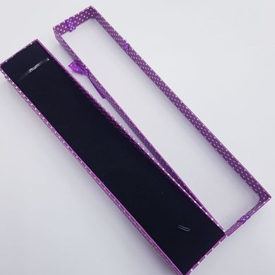 Подарочная коробочка для украшений, 210*42*22 мм, с атласным бантом, фиолетовая