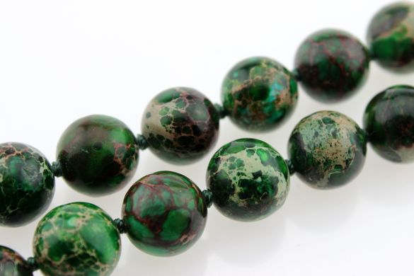 Варисцит класс А бусины 12 мм, натуральные камни, поштучно, зеленый с золотыми прожилками