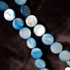 Перламутр окрашенный бусины 11 мм, натуральные камни, поштучно, голубой