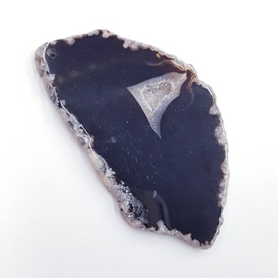 Кулон из агата 67*38*5 мм, срез из натурального камня, черный, подвеска, украшение, медальон