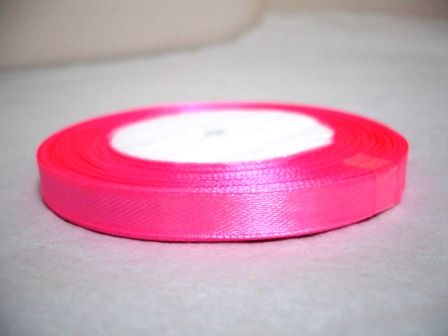 Стрічка атлас, 2 см, колір рожевий флюорісцентний