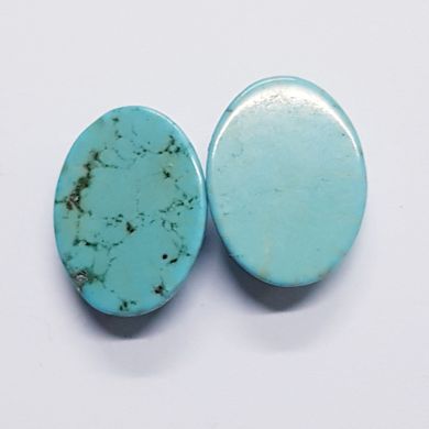 Кабошон из бирюзы 16-18*12-13*4-6 мм, из натурального камня, украшение, голубой с прожилками