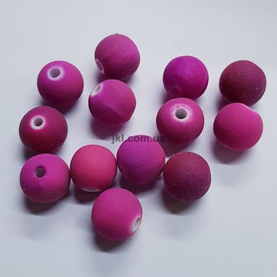 Бусины акрил 8 мм, поштучно, эффект резины, фиолетовый