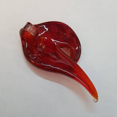 Кулон лемпворк ~62*36*15 мм, из стекла, подвеска, украшение, медальон, красный с разноцветным