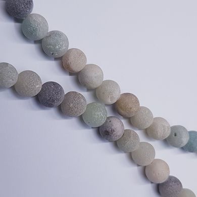 Амазонит бусины 8 мм, ~48 шт / нить, натуральные камни, на нитке, желто-голубые