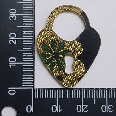 Подвеска пластиковая 34*26*2 мм, кулон, украшение, медальон, черно-зеленый с золотом