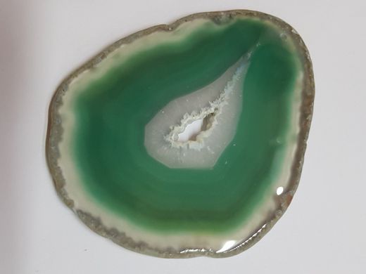 Кулон из агата 78*62*5 мм, срез из натурального камня, темно-зеленый, подвеска, украшение, медальон