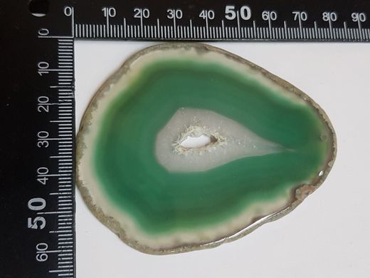 Кулон из агата 78*62*5 мм, срез из натурального камня, темно-зеленый, подвеска, украшение, медальон