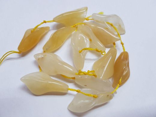 Цитрин бусины 28*15 мм, натуральные камни, поштучно, лилии прозрачно-желтые