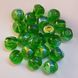 Бусина твист, чешское стекло , бусины 9*9 мм, поштучно, зеленый, прозрачный с напылением