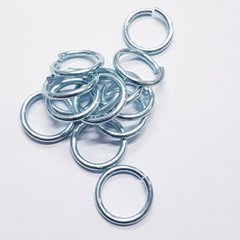 Кольцо для соединения, 15*2 мм, из алюминия, фурнитура, крашеное, голубой