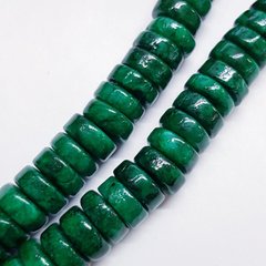 Малахит прессованный бусины 10*4-6 мм, натуральные камни, поштучно, зеленые