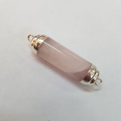 Коннектор из кварца 35*10*10 мм, из натурального камня, подвеска, украшение, медальон, розовый