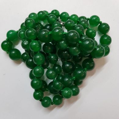 Хризопраз бусины 10 мм, ~39 шт / нить, натуральные камни, на нитке, темно-зеленый
