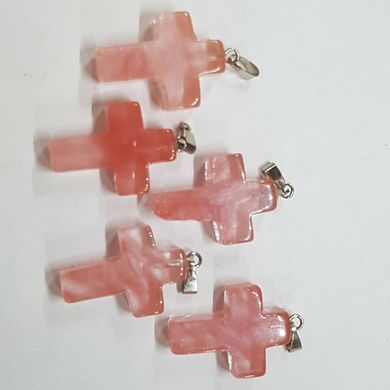 Кулон из кварца арбуз 25*18*5 мм, из натурального камня, подвеска, украшение, медальон, розово-прозрачный