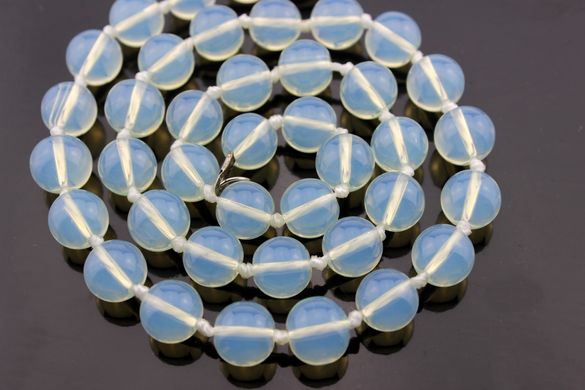 Лунный камень 6 мм, ~68 шт / нить, натуральные камни, на нитке, прозрачно-голубой