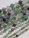 Флюорит бусины 8 мм, ~46 шт / нить, натуральные камни, на нитке, зеленые с прозрачным