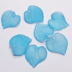 Бусина пластиковая, 16*15*3 мм, из пластмассы, голубой