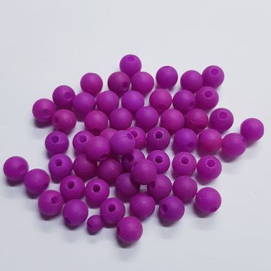 Бусины акрил 6 мм, поштучно, фиолетовый