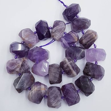 Аметист бусины 12-17*13-16 мм, натуральные камни, поштучно, фиолетовый