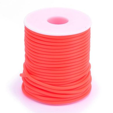 Шнур резиновый полый внутри, 3 мм, цвет оранжевый флуоресцентный