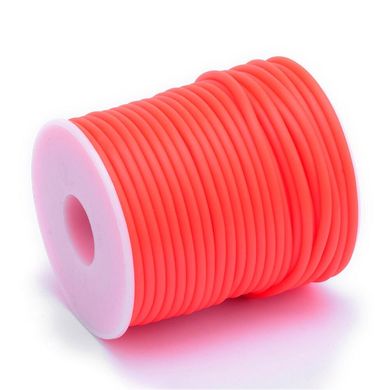 Шнур резиновый полый внутри, 3 мм, цвет оранжевый флуоресцентный