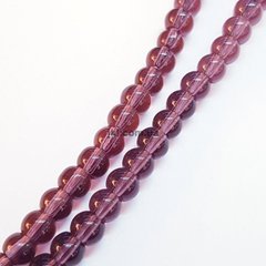 Стекло бусины 6 мм, поштучно, фиолетовый, прозрачный