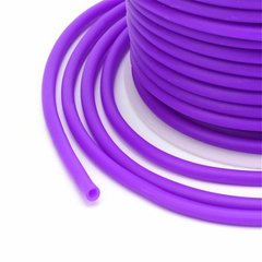 Шнур резиновый полый внутри, 3 мм, цвет фиолетовый яркий