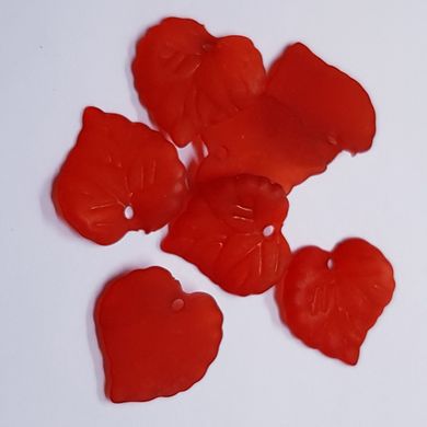 Бусина пластиковая, 16*15*3 мм, из пластмассы, красный