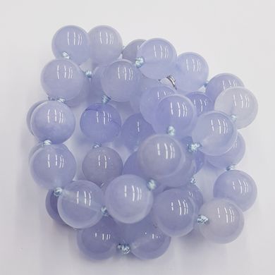 Халцедон бусины 10 мм, ~38 шт / нить, натуральные камни, на нитке, голубые