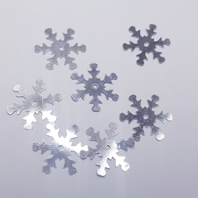 Пайетки для скрапбукинга, 19*19*0,2 мм, снежинка, декоративная фурнитура, серебро