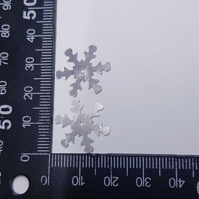 Пайетки для скрапбукинга, 19*19*0,2 мм, снежинка, декоративная фурнитура, серебро
