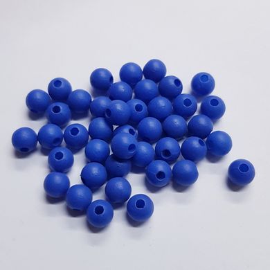 Бусини акрил 6 мм, поштучно, синій