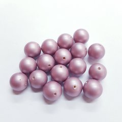 Бусины Майорка 10 мм, поштучно, фиолетовый, перламутровый