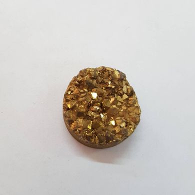 Коннектор бусина из кварца 20*20*8 мм, друза из натурального камня, подвеска, украшение, медальон, золотой