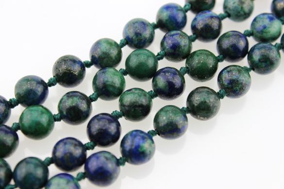 Азурмалахит бусины 8 мм, натуральные камни, поштучно, сине-зеленый