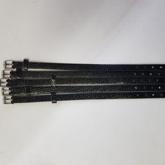 Ремешок браслет имитация кожи, ширина 7 мм, длина 21.5 см, черный глянец