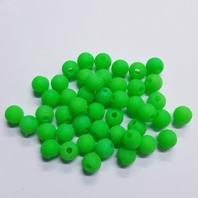 Бусини акрил 6 мм, поштучно, зелений