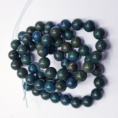Хризоколла бусины 6 мм, натуральные камни, поштучно, зеленый с синим