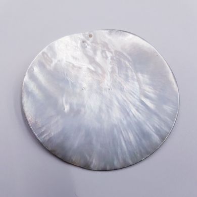Кулон из ракушки перламутра 65*65*9 мм, из натурального камня, подвеска, украшение, медальон, серый