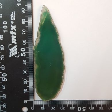 Кулон из агата 95*30*5 мм, срез из натурального камня, темно-зеленый, подвеска, украшение, медальон