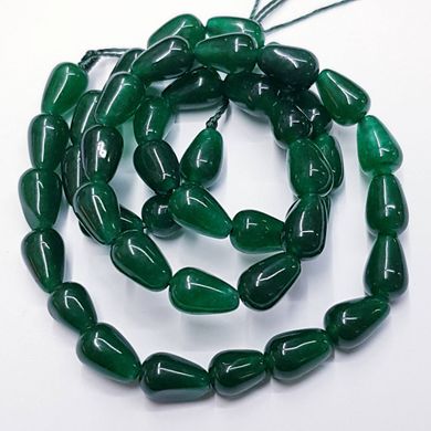 Хризопраз имитация бусины 7-9*5-5,5 мм, ~43 шт / нить, натуральные камни, на нитке, зеленый
