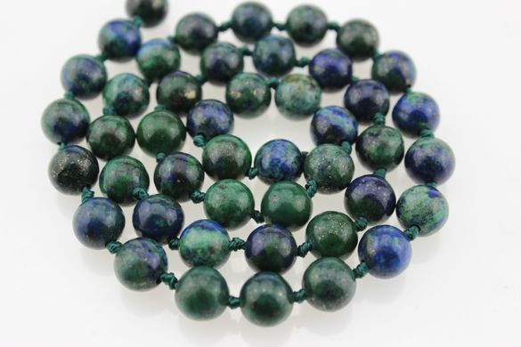 Азурмалахит бусины 10 мм, натуральные камни, поштучно, сине-зеленый
