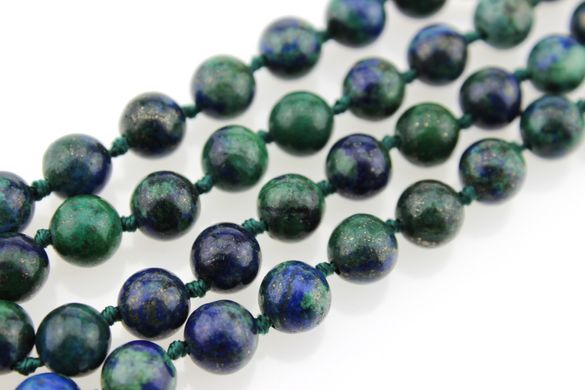 Азурмалахит бусины 10 мм, натуральные камни, поштучно, сине-зеленый