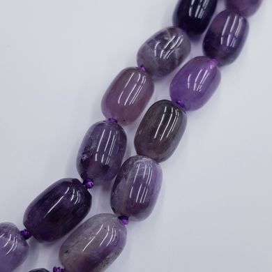 Аметист бусины 14-15*10 мм, натуральные камни, поштучно, фиолетовые