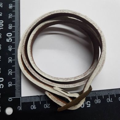 Ремінець браслет зі шкіри, ширина 9 мм, довжина 60 см, білий