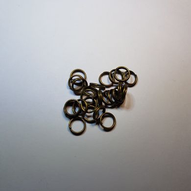 Кольцо для соединения, двойное, 6*1 мм, из бижутерного сплава, фурнитура, бронза